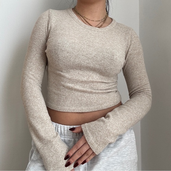 Zara Women's Light Brown Long Sleeve Top - Picture 2 of 6